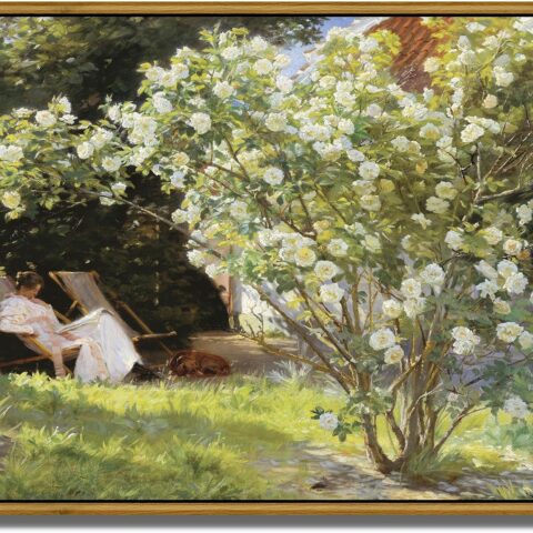 Framed Canvas Wall Art Vintage Decor, Classical Oil Painting Canvas Prints , Vintage Wall Art for Home Room Bathroom Decor (French Country garden, 12x16 inch)